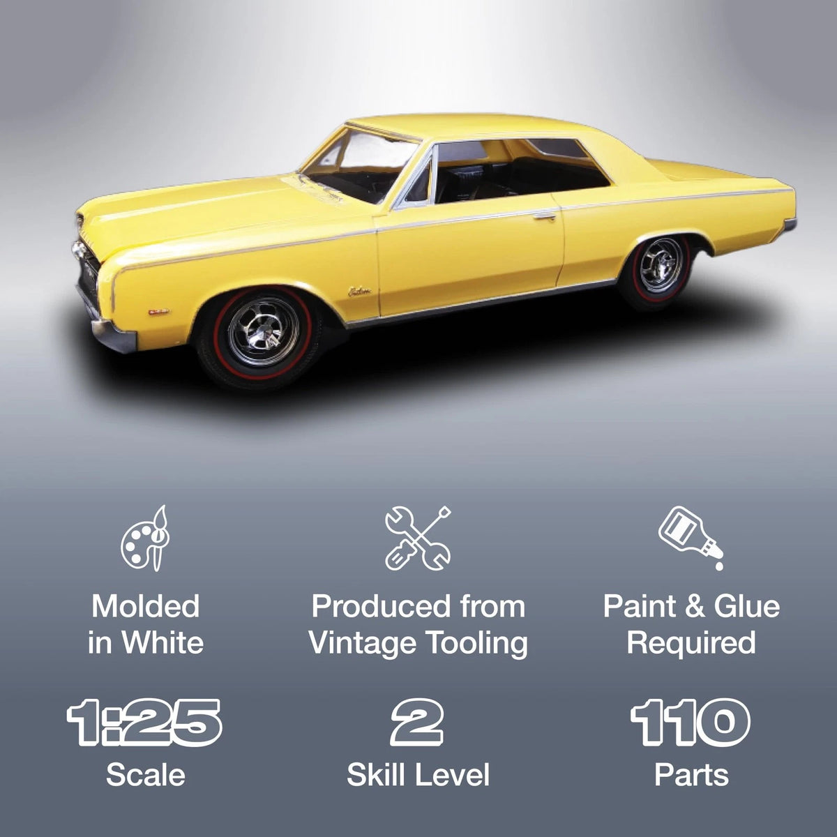 AMT 1964 Olds Cutlass 442 Hardtop 1:25 Scale Model Replica, Factory Color