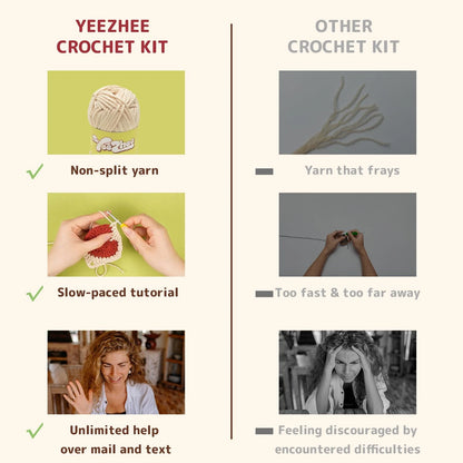 Yeezhee Crochet Kit for Beginners, Granny Square Starter Small, Heart