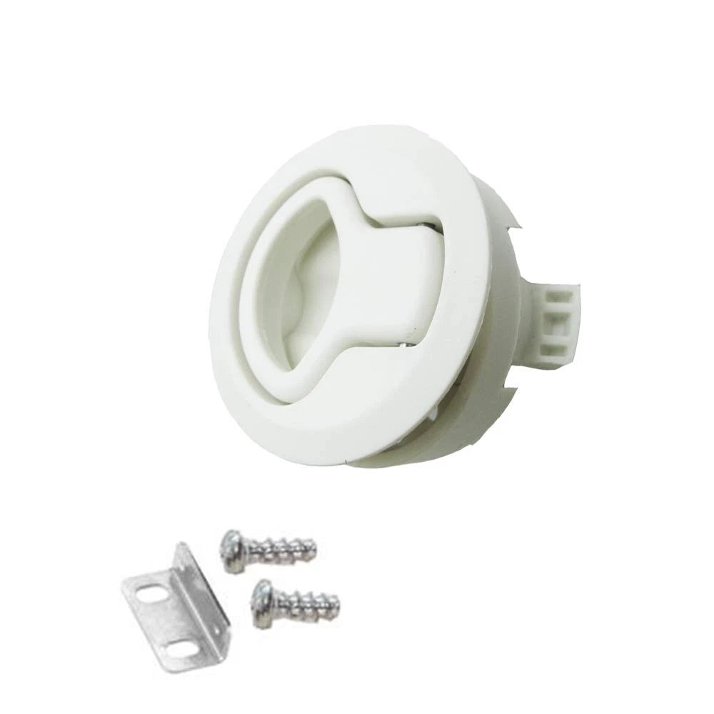 WJSKDQ 4PCS Boat Slam Latch 2'' Flush Pull Latches Round Plastic white