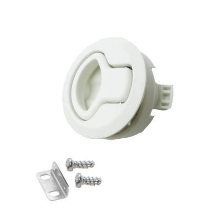 WJSKDQ 4PCS Boat Slam Latch 2'' Flush Pull Latches Round Plastic white