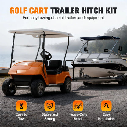 GODCTSUP Golf Cart Hitch with 2 inch Receiver, Fits Club Car EZGO Black