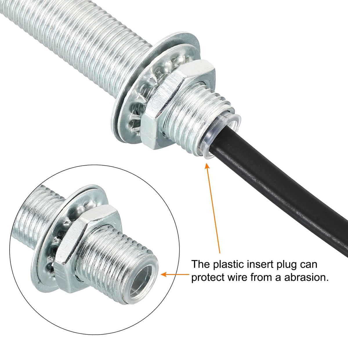 PATIKIL M10 Thread 7.87" Lamp Pipe Kit with Lock Nuts Washers, 7.87", Silver