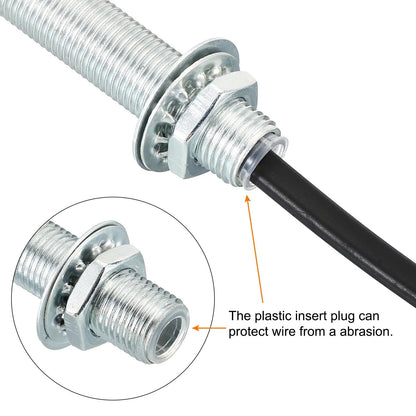 PATIKIL M10 Thread 7.87" Lamp Pipe Kit with Lock Nuts Washers, 7.87", Silver
