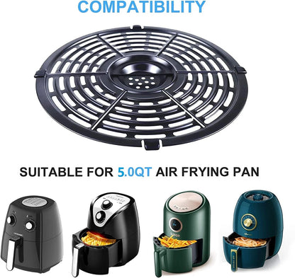 Air Fryer Grill Pan for Power XL 5QT fryer, 5 QT XL, Black