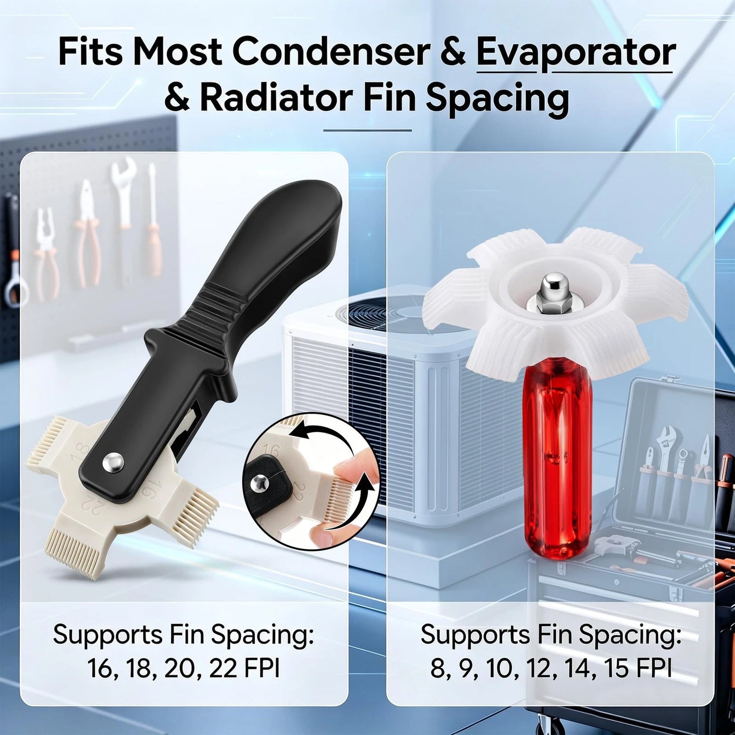 Dunkive AC Fin Comb Set with 2 Straighteners and Coil Cleaning Brush,...