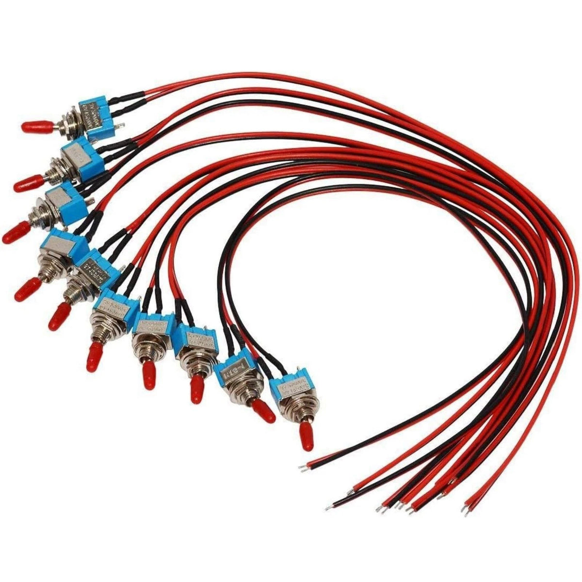 10* Professional Car Mini Toggle Switch With Pre-Wired For 6mm Mounting Hole