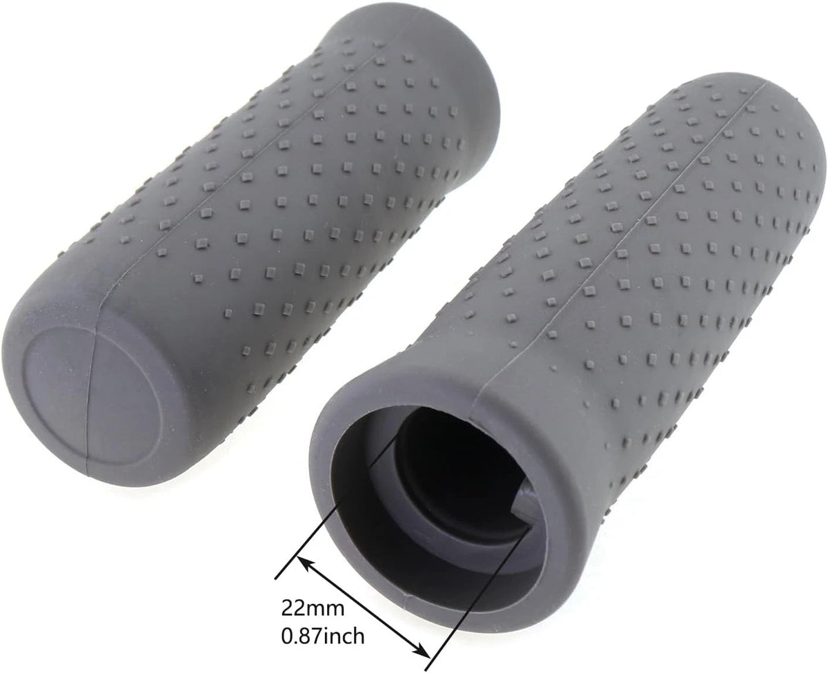 Handlebar Grip 1 Pair Silicone Handle Bar Replacement Grips Gray