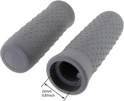 Handlebar Grip 1 Pair Silicone Handle Bar Replacement Grips Gray