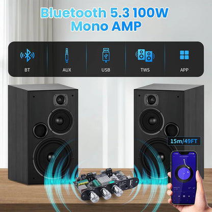 ZK-1001U Amp Bluetooth 5.3 Mono Amplifier Board with TWS, Black4
