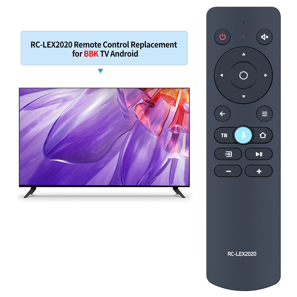 RC-LEX2020 Voice Replacement Remote Control For BBK Smart LCD TV