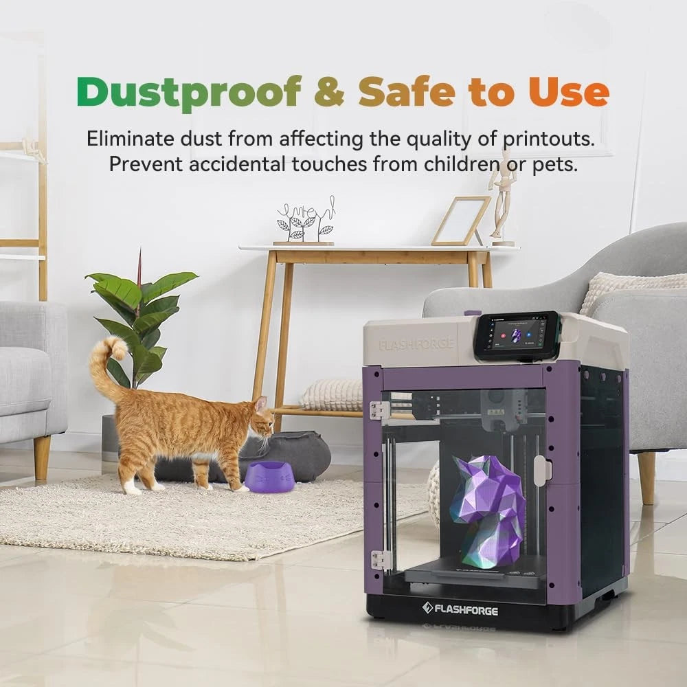 FLASHFORGE 3D Printer AD5M Enclosure, Create Your Style, Dustproof and White
