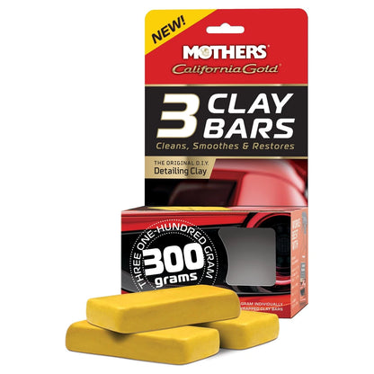 Mothers California Gold 3 Clay Bars, 3 100-gram — Removes Overspray, Brake...