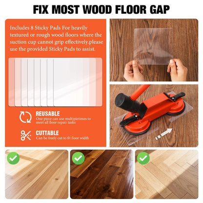 Floor Gap Fixer Tool for Floating Floors, Dual Suction Cup Flooring Repair...