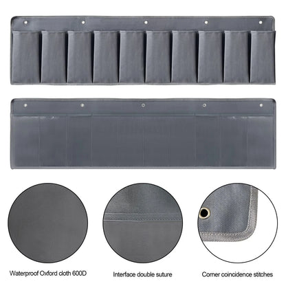 RVZONE RV Shoe Pockets 10 Heavy Hanging Bedside Storage Medium, Grey