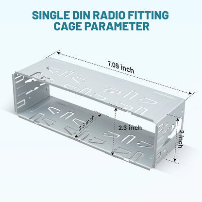 NuIth Universal Single Din Stereo Radio Replacement Fitting Cage Kit, 1 Din...