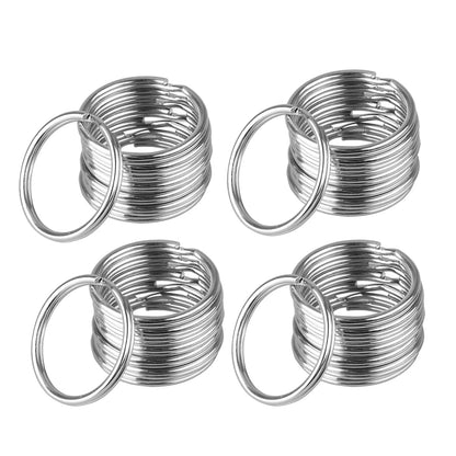 100PCS Key Rings 1 Inch Metal Keychain Flat Rings Split Keyring Accessories
