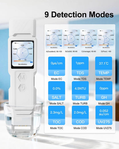 9-in-1 Smart Water Tester with APP Monitoring, Digital Test Kit for...