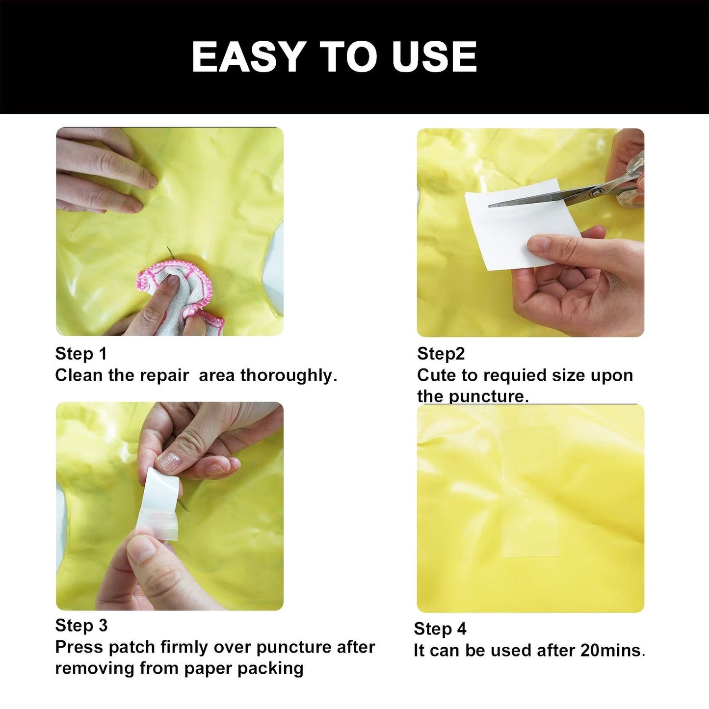 10Leccion 20 Pack of TPU Pool Patch Repair Kit for Air 20 Packs, transparent
