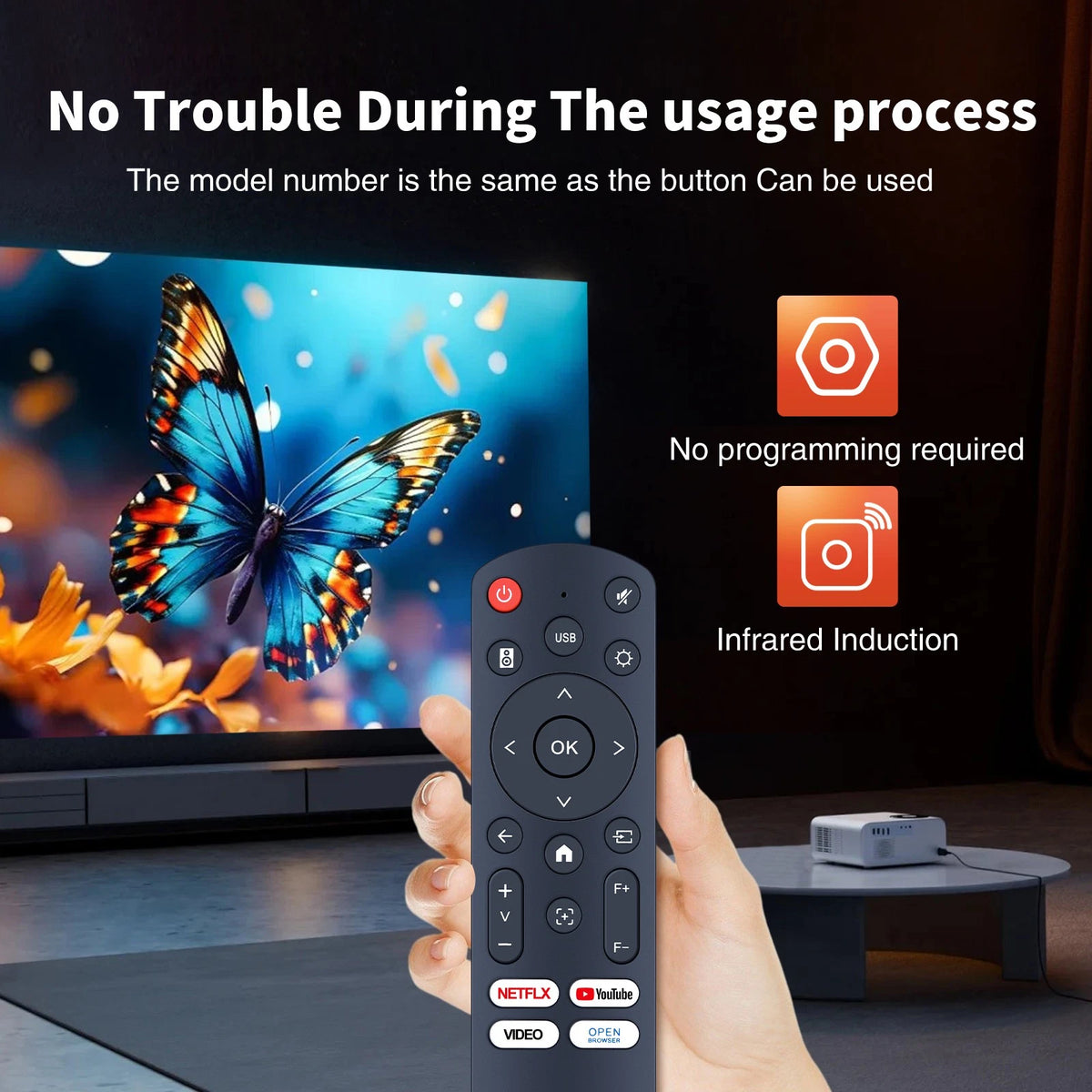 Remote Control For Polocsh P7 / WiMiUS P61 Pro / HAPPRUN KC7 Projector