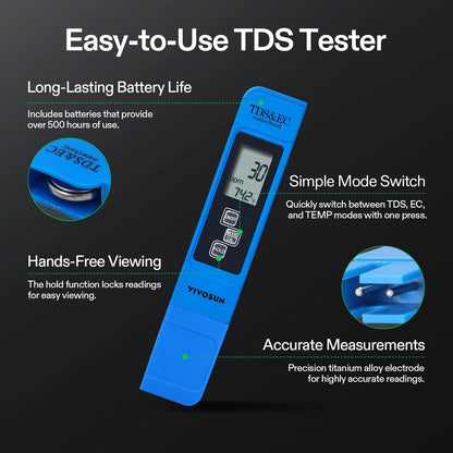 VIVOSUN Digital pH and TDS Meter Kits, 0.01pH High Kit, Yellow+Blue