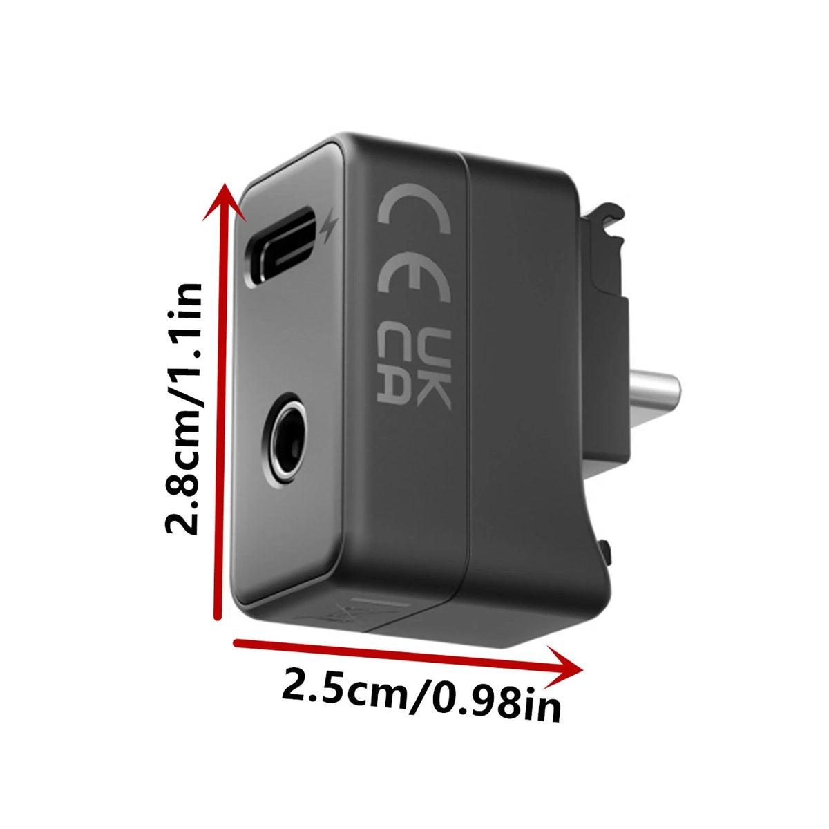 For Insta360 X5 Microphone Adapter with 3.5mm Audio Jack and USB-C Durable