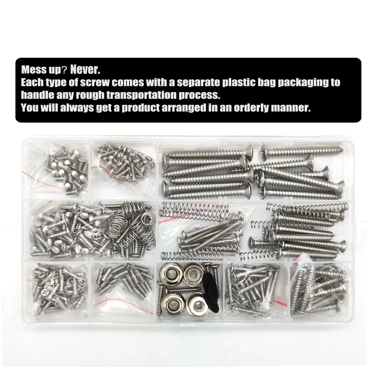 Vencetmat Guitar Screws Standard sizes suitable for guitar hardware, Uncoated