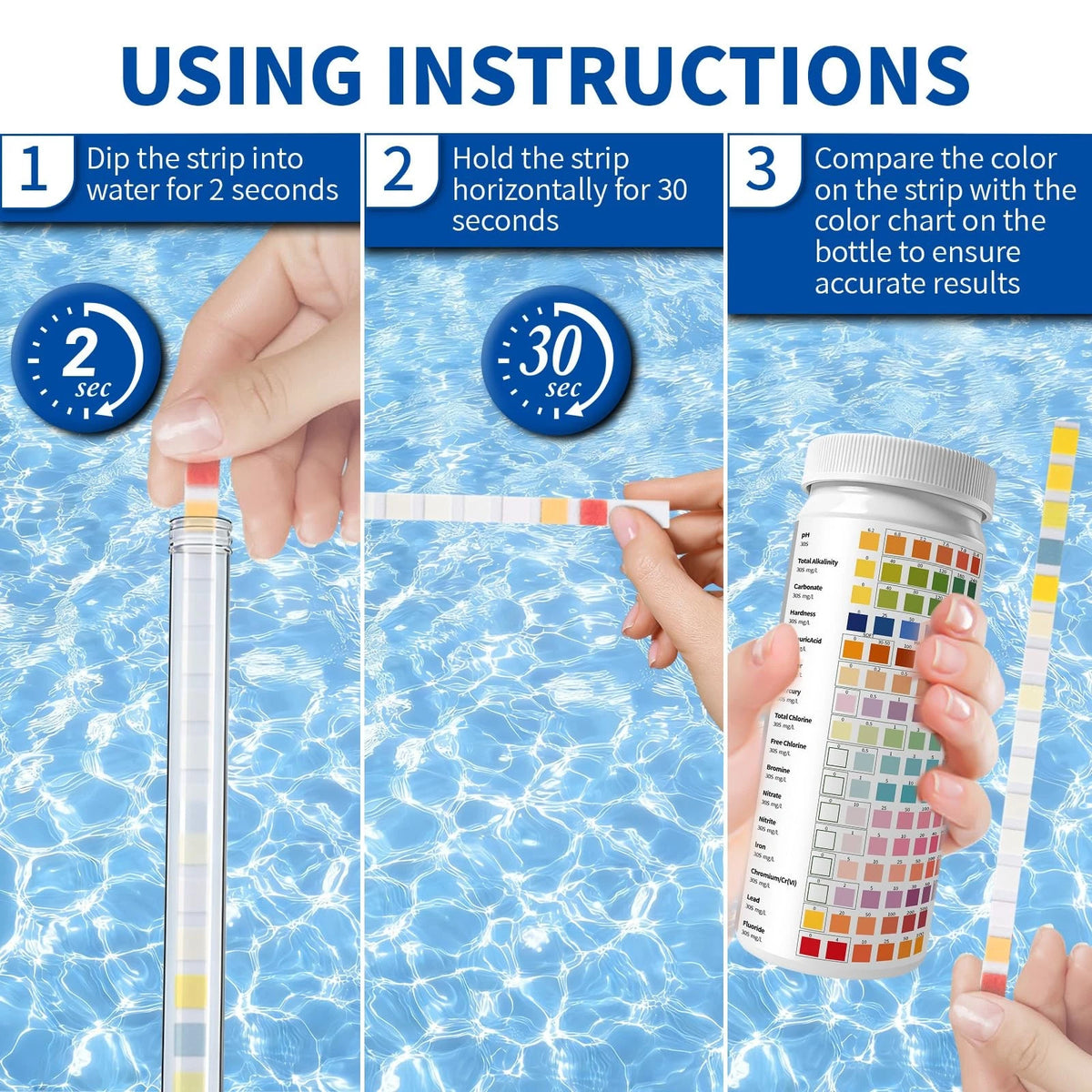 16-in-1 Universal Test Strips - 100pcs Reliable pH Testing Kit for...