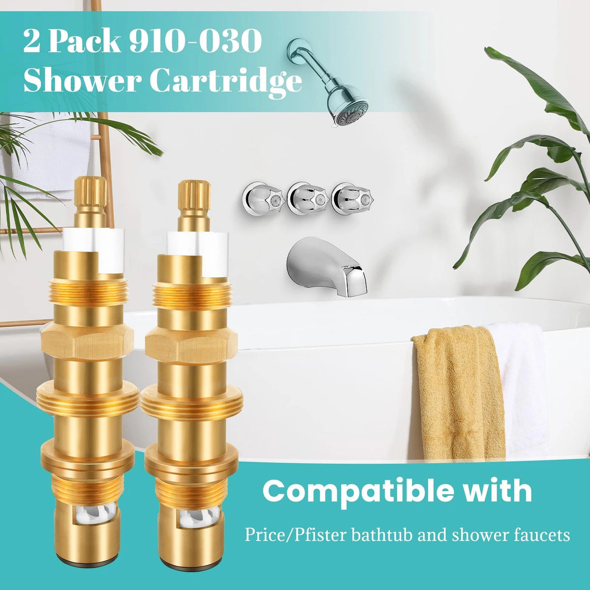 2 Pack 910-030 Shower Cartridge Compatible with Price Pfister Yellow