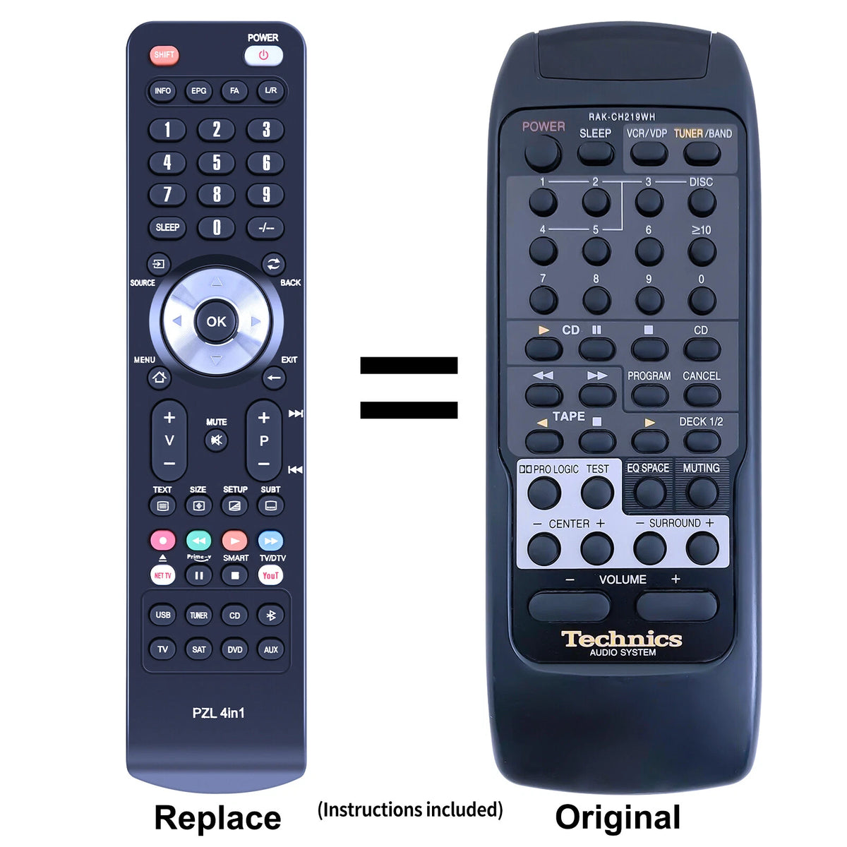 RAK-CH219WH Replacement Remote Control For Technics SA-EA60 SA-EH60