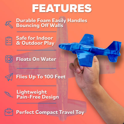 Airplane Toy Foam Airplanes for Kids - Best Summer Gift Boys Small, Blue