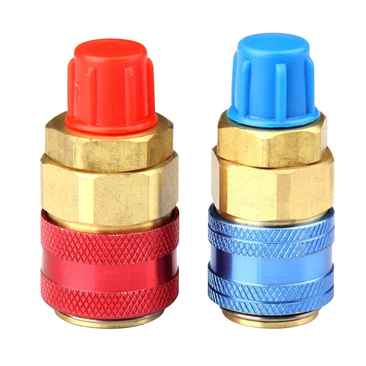 1 Pair A/C R134A Quick Coupler Adapter Car High & Low Side HVAC SAE Male Flare