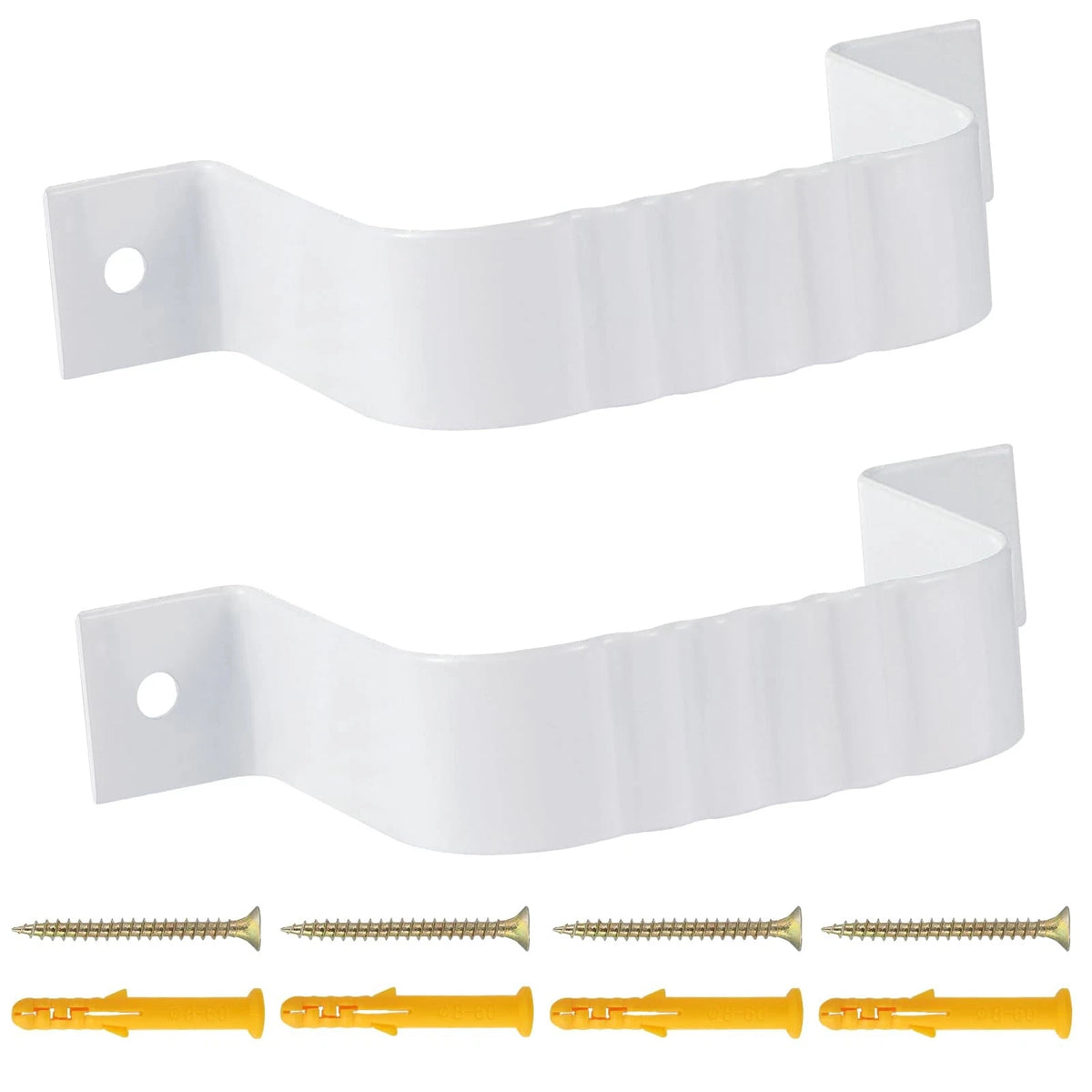 Gutter Downspout Straps - 2x3, White (2 Pack) With Brackets white