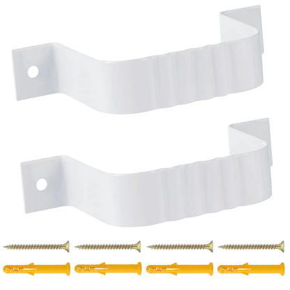 Gutter Downspout Straps - 2x3, White (2 Pack) With Brackets white