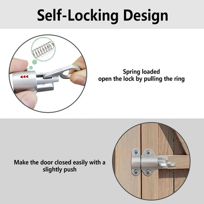 bociloy Aluminum Alloy Self-Closing Latches, Silver 4 Pieces,