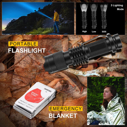Gifts for Men Fathers Day 14-in-1 Survival Kit - Premium Outdoor Large