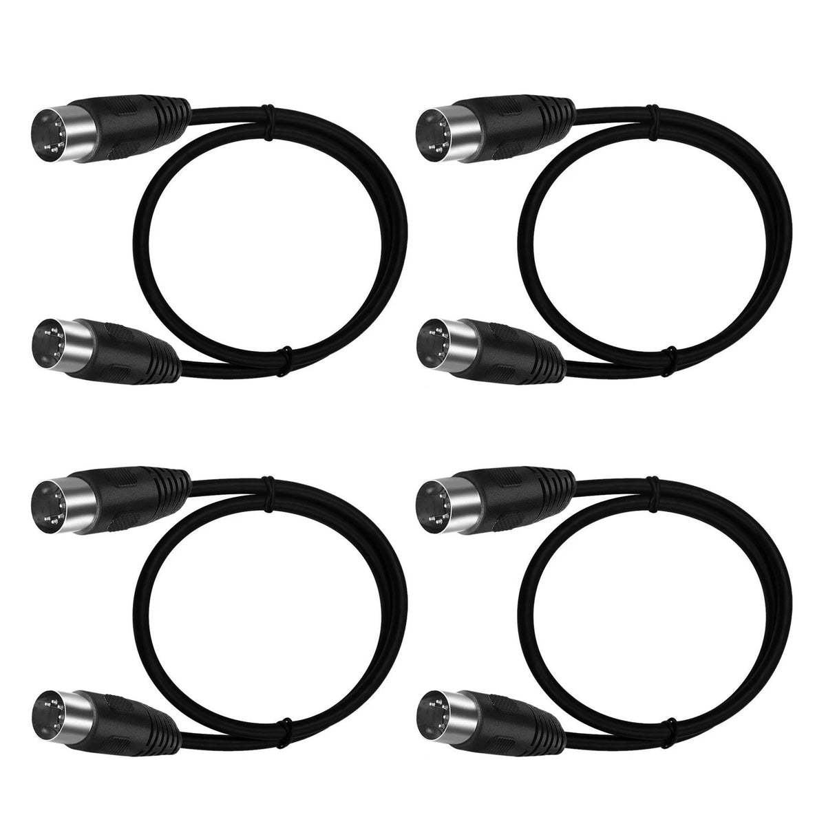Zero-Delay 4pcs MIDI 5-pin Male to Male Connector Plastic Shell Electronic Piano