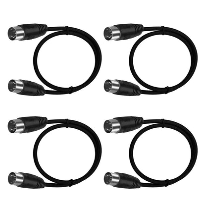 Zero-Delay 4pcs MIDI 5-pin Male to Male Connector Plastic Shell Electronic Piano