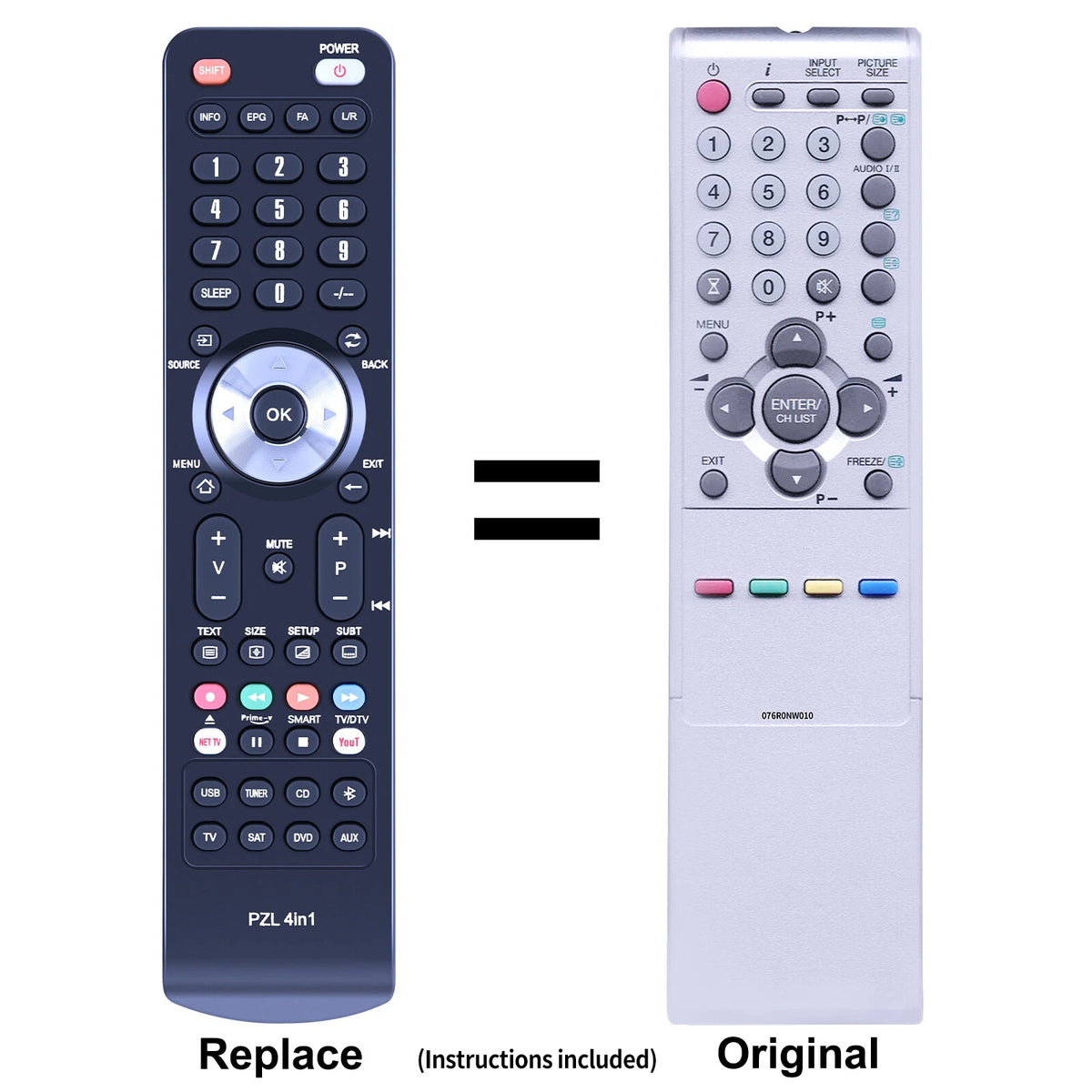 076R0NW010 Replacement Remote Control For Orion TV32082 TV37094 TV