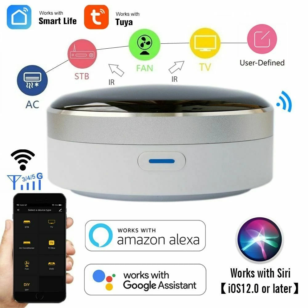Universal Smart WiFi IR Remote Control for Tuya APP Smart Life Alexa Google Home