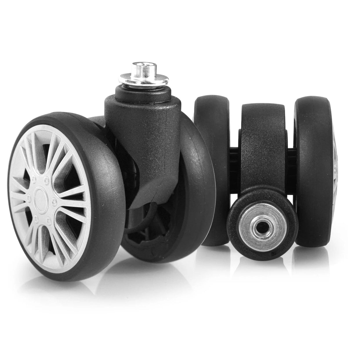 Zoofen Luggage Replacement Wheels 2 pcs Suitcase Silver
