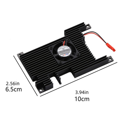 Aluminum Cover+Base+ Passive Cooling Fan+ Silicone Heatsinks For Orange Pi 5