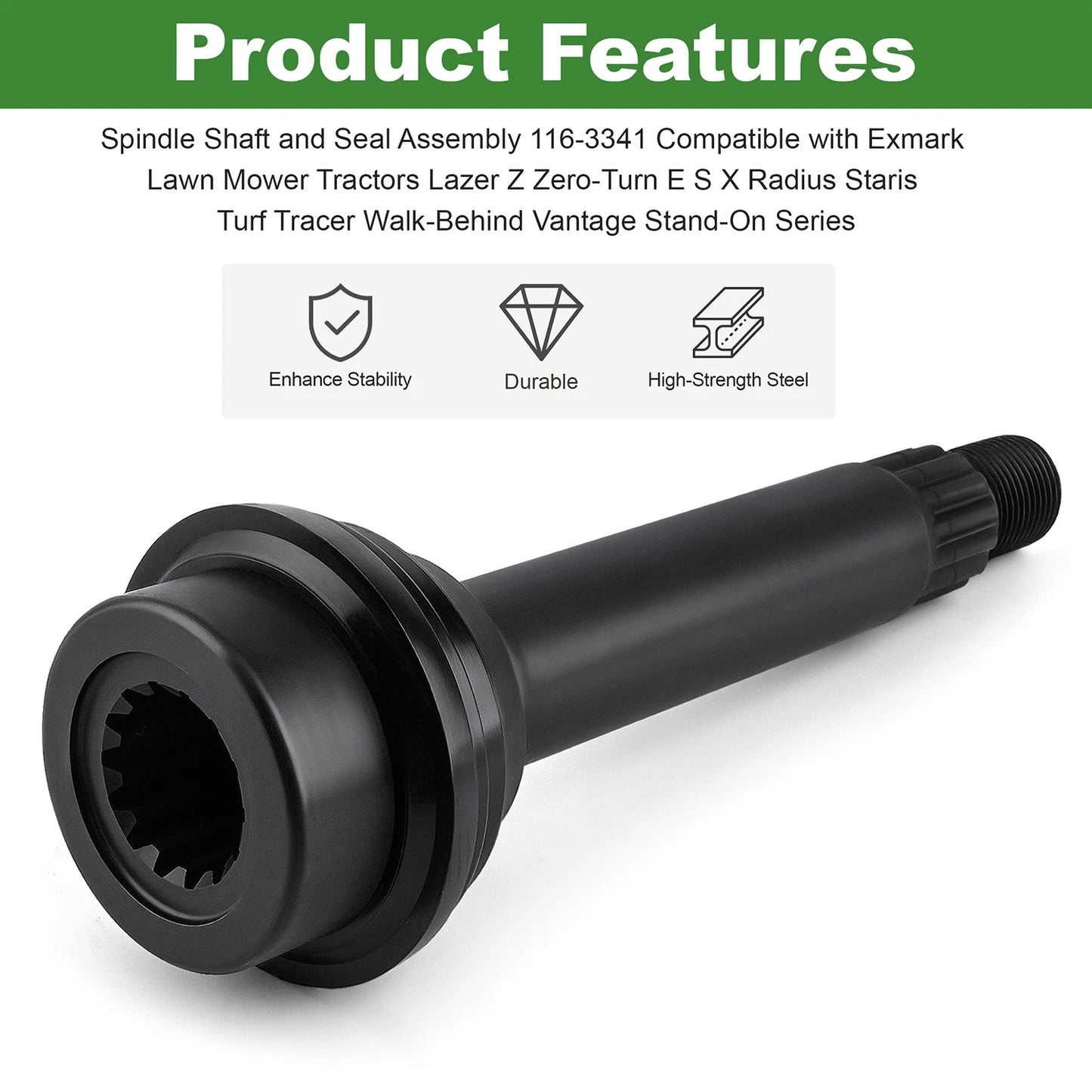 116-3341 Spindle Shaft and Seal For Exmark Lazer Z Radius
