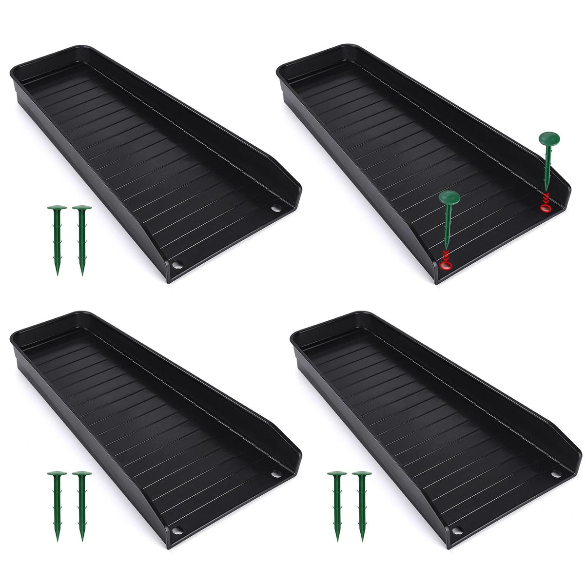 4 Pack Gutter Downspout Extensions,Rain Splash 4 Pack, Black