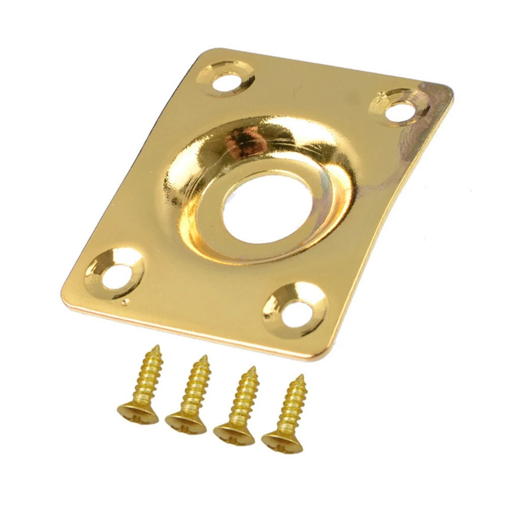 2Pcs Guitar Output Metal Jack Plate Square With Screws For Electric Bass Guitar;