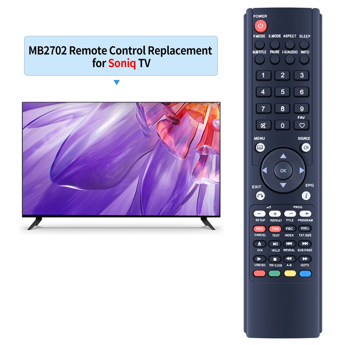 Remote Control For Soniq QT130 QSP420T QSP421T QV420PH QSL260T QSP320T QSP422T
