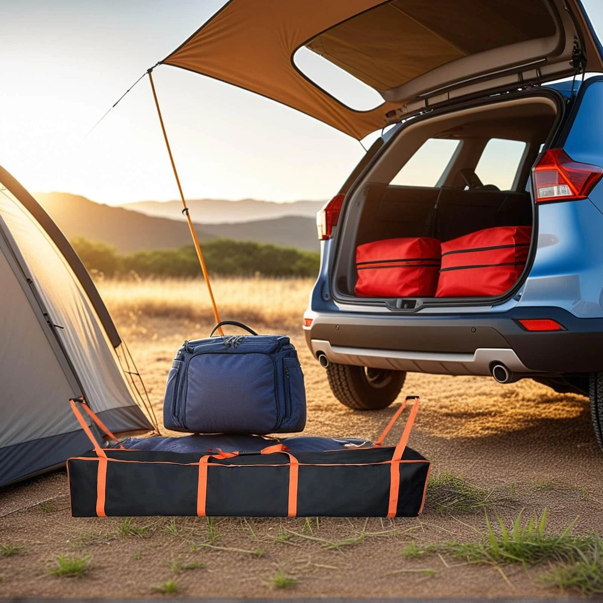 Large Tent Storage Bag 67X11.5X11.5in with Handles 67X11.5X11.5inch, orange