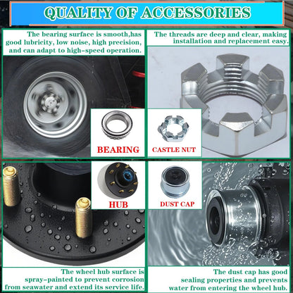 OZISENS 1 Sets 7000lbs Pre- Lubrication Trailer Hub 8 Bolt 6.5