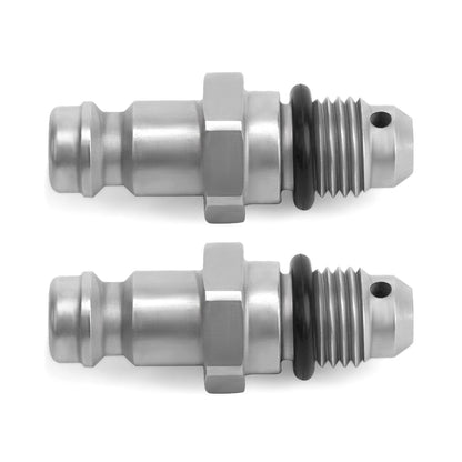 2PCS Front Mount Cylinder Bleed Fittings – 3/8" Compression,9/16"-24 Fine Thread