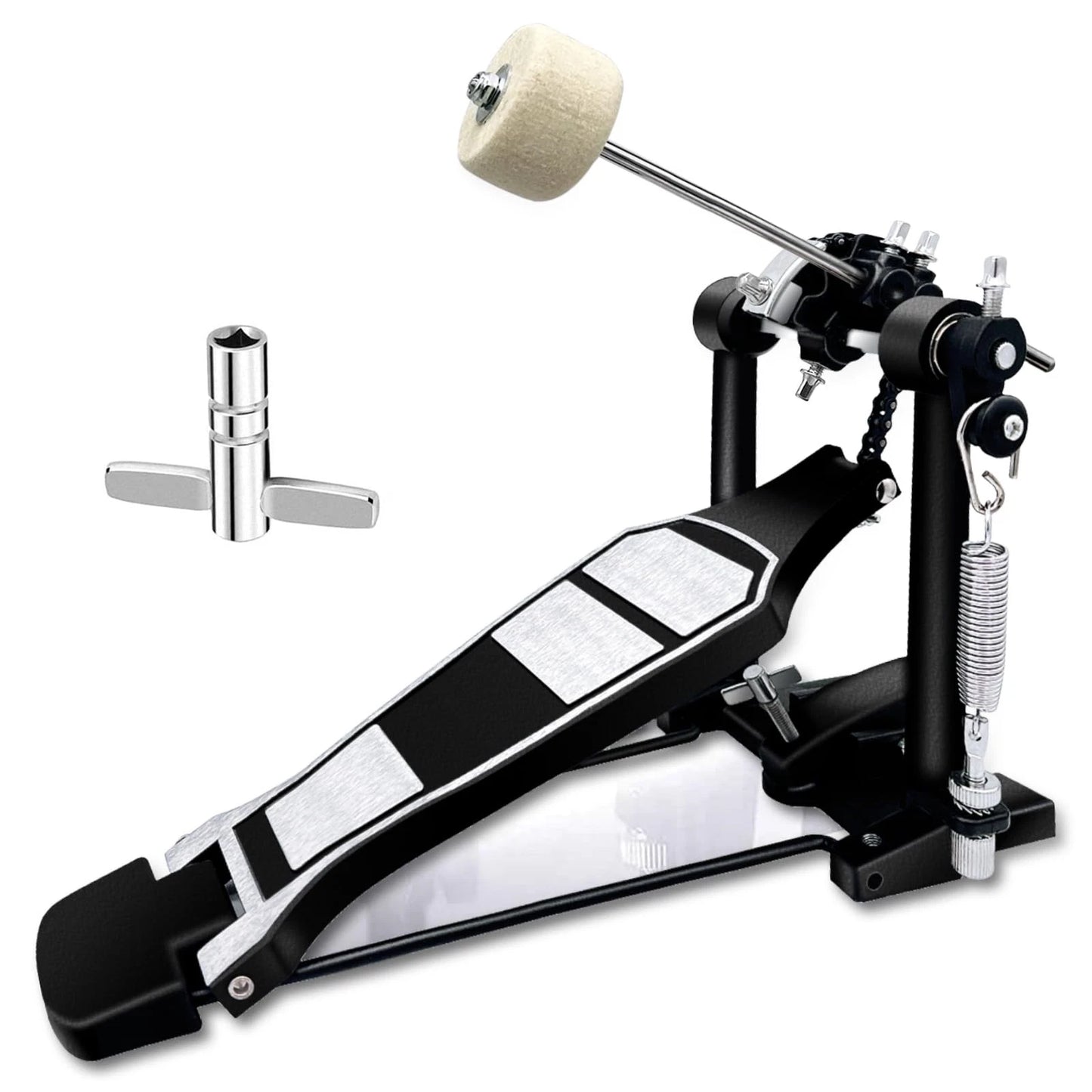Bass Drum Pedal,Double Pedal Mount Double Chain Drive Foot Single