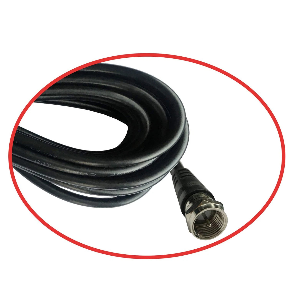 Chaowei TV Antenna Extension Coaxial Cable(15ft) with Coupler,F Black